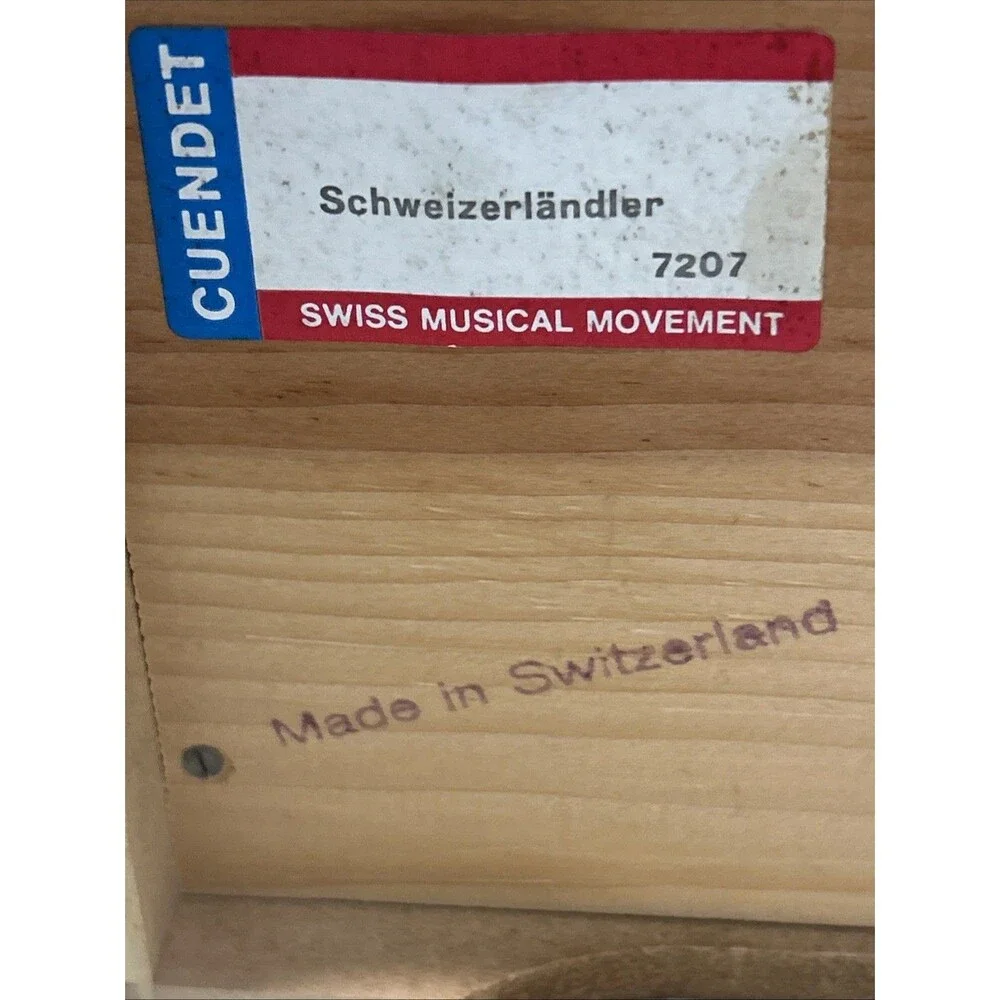 Vintage Cuendet Swiss Chalet Wooden Music Box - AS-IS / Repair Project